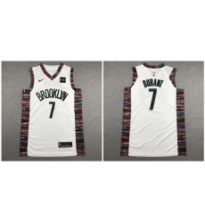 Nets 7 Kevin Durant White City Edition Nike Authentic Jersey