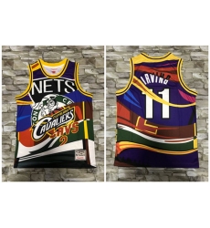 Nets And Multi Team 11 Kyrie Irving Big Face Color Hardwood Classics Swingman Jersey