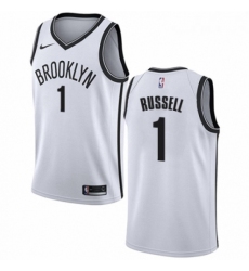 Womens Nike Brooklyn Nets 1 DAngelo Russell Authentic White NBA Jersey Association Edition