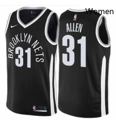 Womens Nike Brooklyn Nets 31 Jarrett Allen Swingman Black NBA Jersey City Edition 