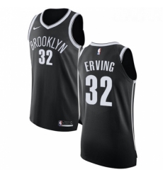 Womens Nike Brooklyn Nets 32 Julius Erving Authentic Black Road NBA Jersey Icon Edition