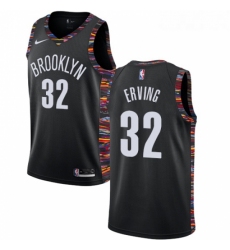 Womens Nike Brooklyn Nets 32 Julius Erving Swingman Black NBA Jersey 2018 19 City Edition