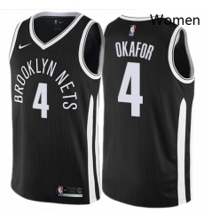 Womens Nike Brooklyn Nets 4 Jahlil Okafor Swingman Black NBA Jersey City Edition 
