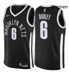 Womens Nike Brooklyn Nets 6 Jared Dudley Swingman Black NBA Jersey City Edition 