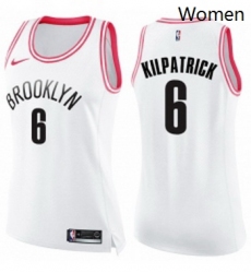 Womens Nike Brooklyn Nets 6 Sean Kilpatrick Swingman WhitePink Fashion NBA Jersey