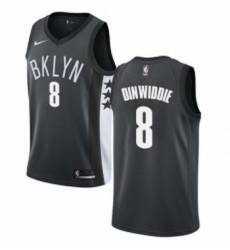 Womens Nike Brooklyn Nets 8 Spencer Dinwiddie Swingman Gray NBA Jersey Statement Edition 