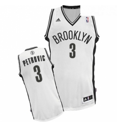 Youth Adidas Brooklyn Nets 3 Drazen Petrovic Swingman White Home NBA Jersey