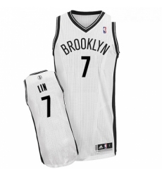 Youth Adidas Brooklyn Nets 7 Jeremy Lin Authentic White Home NBA Jersey