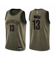 Youth Brooklyn Nets 13 Dzanan Musa Swingman Green Salute to Service Basketball Jersey 