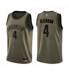 Youth Brooklyn Nets 4 Henry Ellenson Swingman Green Salute to Service Basketball Jersey 