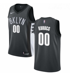 Youth Nike Brooklyn Nets 00 Rodions Kurucs Swingman Gray NBA Jersey Statement Edition 