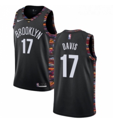 Youth Nike Brooklyn Nets 17 Ed Davis Swingman Black NBA Jersey 2018 19 City Edition 