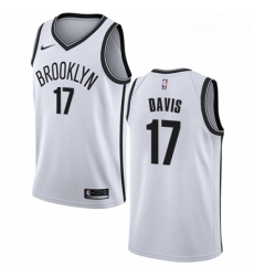 Youth Nike Brooklyn Nets 17 Ed Davis Swingman White NBA Jersey Association Edition 