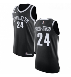 Youth Nike Brooklyn Nets 24 Rondae Hollis Jefferson Authentic Black Road NBA Jersey Icon Edition