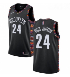 Youth Nike Brooklyn Nets 24 Rondae Hollis Jefferson Swingman Black NBA Jersey 2018 19 City Edition