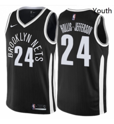 Youth Nike Brooklyn Nets 24 Rondae Hollis Jefferson Swingman Black NBA Jersey City Edition