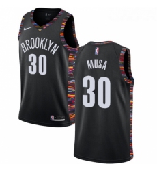 Youth Nike Brooklyn Nets 30 Dzanan Musa Swingman Black NBA Jersey 2018 19 City Edition 