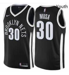 Youth Nike Brooklyn Nets 30 Dzanan Musa Swingman Black NBA Jersey City Edition 