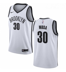 Youth Nike Brooklyn Nets 30 Dzanan Musa Swingman White NBA Jersey Association Edition 
