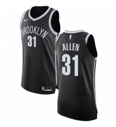 Youth Nike Brooklyn Nets 31 Jarrett Allen Authentic Black Road NBA Jersey Icon Edition 