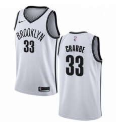 Youth Nike Brooklyn Nets 33 Allen Crabbe Authentic White NBA Jersey Association Edition 