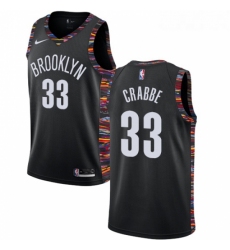 Youth Nike Brooklyn Nets 33 Allen Crabbe Swingman Black NBA Jersey 2018 19 City Edition 