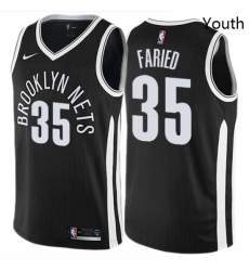 Youth Nike Brooklyn Nets 35 Kenneth Faried Swingman Black NBA Jersey City Edition 