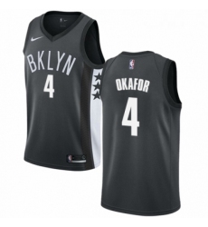 Youth Nike Brooklyn Nets 4 Jahlil Okafor Authentic Gray NBA Jersey Statement Edition 