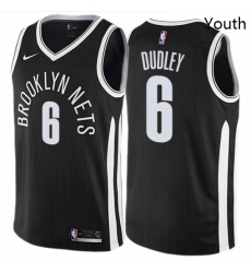 Youth Nike Brooklyn Nets 6 Jared Dudley Swingman Black NBA Jersey City Edition 