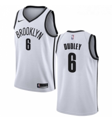 Youth Nike Brooklyn Nets 6 Jared Dudley Swingman White NBA Jersey Association Edition 