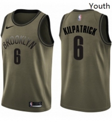Youth Nike Brooklyn Nets 6 Sean Kilpatrick Swingman Green Salute to Service NBA Jersey