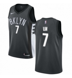 Youth Nike Brooklyn Nets 7 Jeremy Lin Authentic Gray NBA Jersey Statement Edition