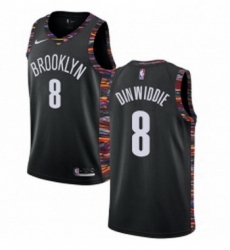 Youth Nike Brooklyn Nets 8 Spencer Dinwiddie Swingman Black NBA Jersey 2018 19 City Edition 