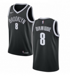 Youth Nike Brooklyn Nets 8 Spencer Dinwiddie Swingman Black NBA Jersey Icon Edition 