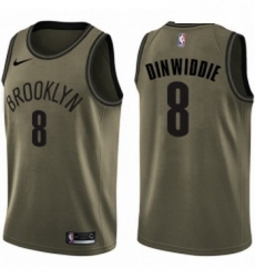 Youth Nike Brooklyn Nets 8 Spencer Dinwiddie Swingman Green Salute to Service NBA Jersey 