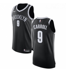 Youth Nike Brooklyn Nets 9 DeMarre Carroll Authentic Black Road NBA Jersey Icon Edition 