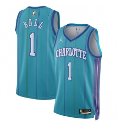 Men Charlotte Hornets 1 LaMelo Ball Teal 2023 24 Classic Edition Stitched Basketball Jersey