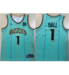 Men Charlotte Hornets 1 LaMelo Ball Teal Stitched Basketball Jersey