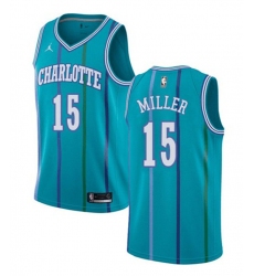 Men Charlotte Hornets 15 Percy Miller Aqua Stitched Basketball Jersey