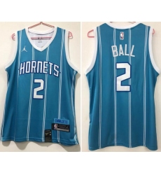 Men Charlotte Hornets 2 LaMelo Ball Teal Icon Edition Swingman jersey