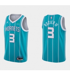 Men Charlotte Hornets 3 Terry Rozier III Aqua Stitched Basketball Jersey