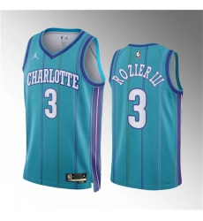 Men Charlotte Hornets 3 Terry Rozier Teal 2023 24 Classic Edition Stitched Basketball Jersey