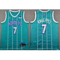 Men Charlotte Hornets  7 Kon Knueppel Teal Icon Edition Stitched Basketball Jersey