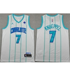 Men Charlotte Hornets  7 Kon Knueppel White Association Edition Stitched Basketball Jersey