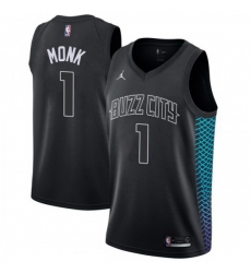 Men Nike Charlotte Hornets 1 Malik Monk Black NBA Jordan Swingman City Edition Jersey