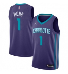 Men Nike Charlotte Hornets 1 Malik Monk Purple NBA Jordan Swingman Statement Edition Jersey