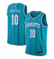 Men Nike Charlotte Hornets 10 Caleb Martin Aqua NBA Jordan Swingman Hardwood Classics Jersey
