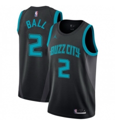 Men Nike Charlotte Hornets 2 LaMelo Ball Black NBA Jordan Swingman City Edition 2018 19 Jersey
