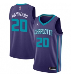 Men Nike Charlotte Hornets 20 Gordon Hayward Purple NBA Jordan Swingman Statement Edition Jersey