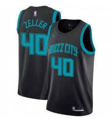 Men Nike Charlotte Hornets 40 Cody Zeller Black NBA Jordan Swingman City Edition 2018 19 Jersey
